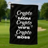 Wo Crypto Mom Wife Boss Funny Tee Bitcoin Ethereum Gift Golf Towel thumb 1