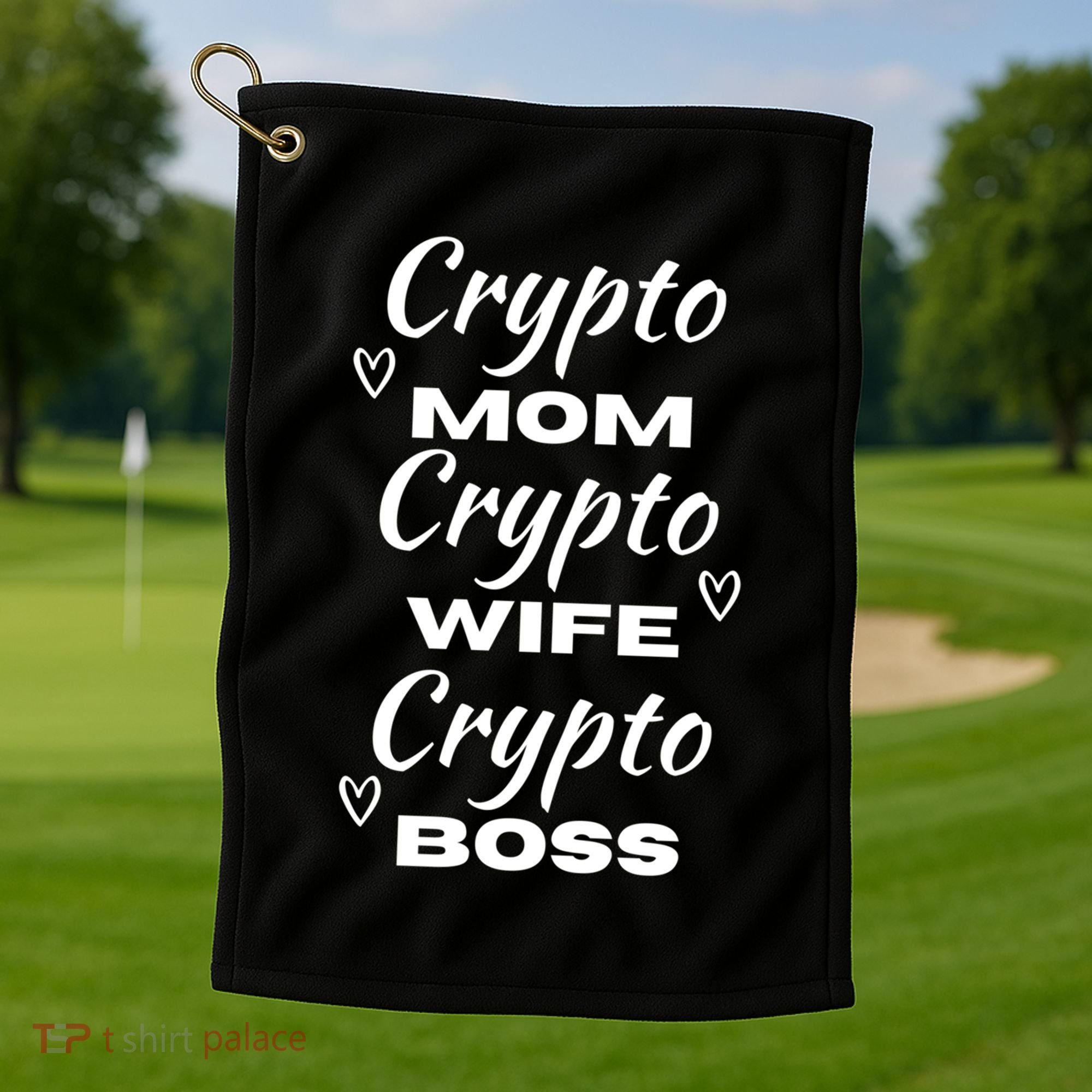 Wo Crypto Mom Wife Boss Funny Tee Bitcoin Ethereum Gift Golf Towel