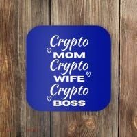 Wo Crypto Mom Wife Boss Funny Tee Bitcoin Ethereum Gift Coaster thumb 0