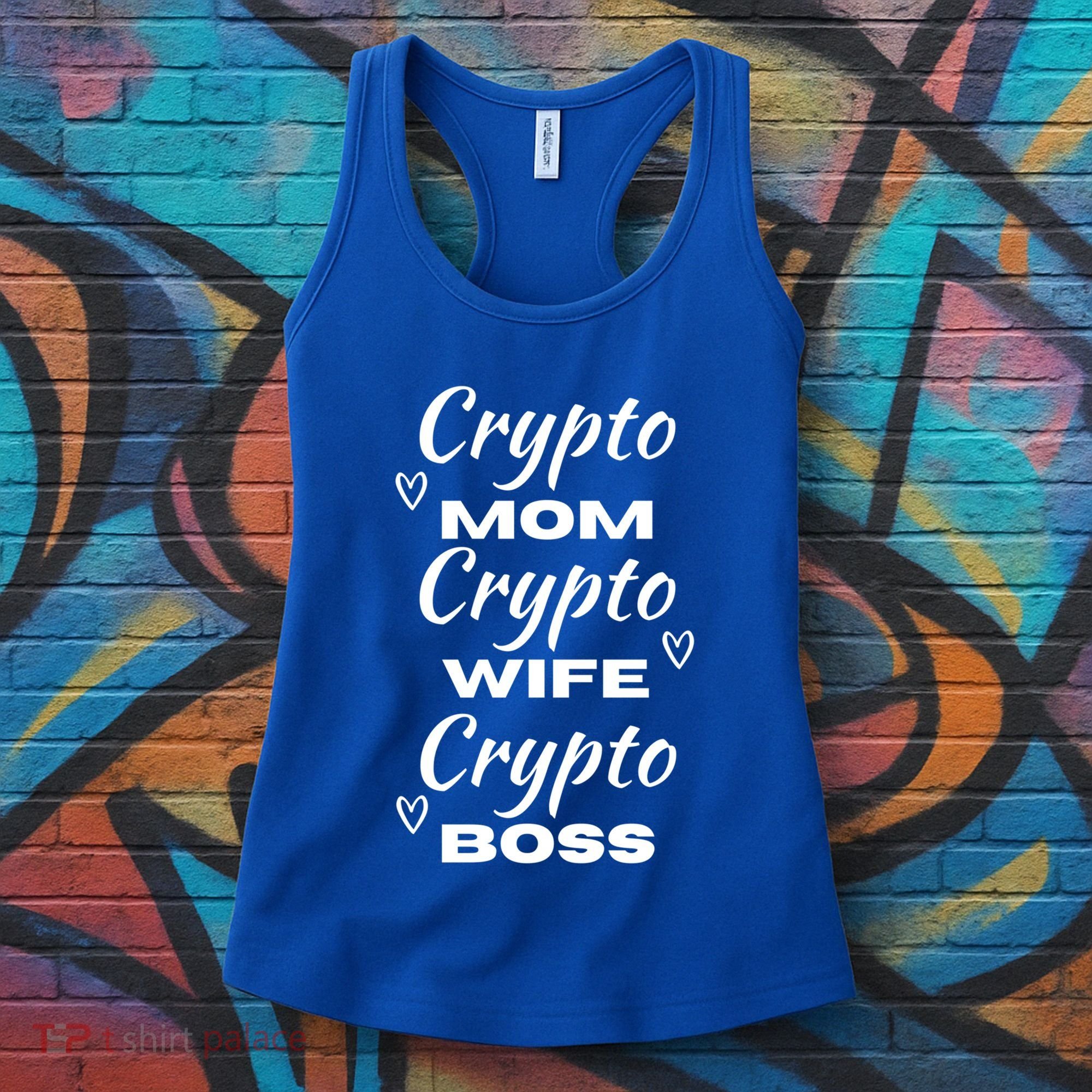 Wo Crypto Mom Wife Boss Funny Tee Bitcoin Ethereum Gift Women's Tank Top