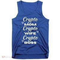 Wo Crypto Mom Wife Boss Funny Tee Bitcoin Ethereum Gift Tank Top thumb 0