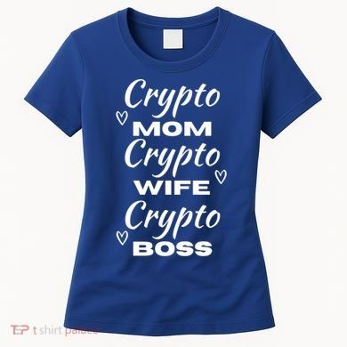 Wo Crypto Mom Wife Boss Funny Tee Bitcoin Ethereum Gift Women's T-Shirt