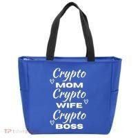 Wo Crypto Mom Wife Boss Funny Tee Bitcoin Ethereum Gift Tote Bag thumb 0