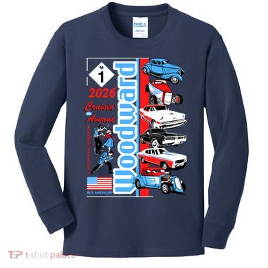 Woodward Cruisin' M1 Avenue 2026 Vintage Car Festival Collection Kids Long Sleeve Shirt