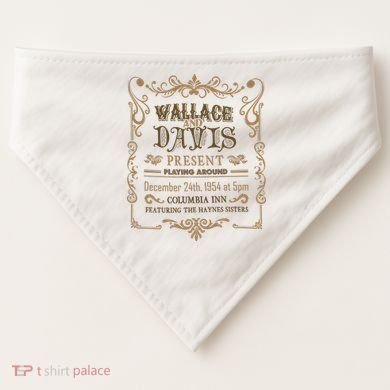 White Christmas Movie Wallace And Davis Present USA-Made Doggie Bandana