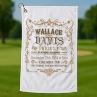 White Christmas Movie Wallace And Davis Present Golf Towel thumb 1