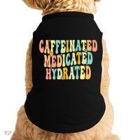 Womens Caffeinated Medicated Hydrated Funny Saying Nurse Teacher Doggie Tank thumb 0