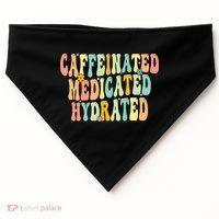 Womens Caffeinated Medicated Hydrated Funny Saying Nurse Teacher USA-Made Doggie Bandana thumb 0
