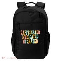 Womens Caffeinated Medicated Hydrated Funny Saying Nurse Teacher Backpack thumb 0