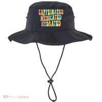 Womens Caffeinated Medicated Hydrated Funny Saying Nurse Teacher Bucket Hat thumb 0