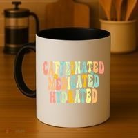 Womens Caffeinated Medicated Hydrated Funny Saying Nurse Teacher Coffee Mug thumb 4