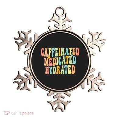 Womens Caffeinated Medicated Hydrated Funny Saying Nurse Teacher Ornament
