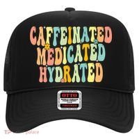 Womens Caffeinated Medicated Hydrated Funny Saying Nurse Teacher Hat thumb 0
