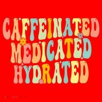 Womens Caffeinated Medicated Hydrated Funny Saying Nurse Teacher Santa Hat thumb 1