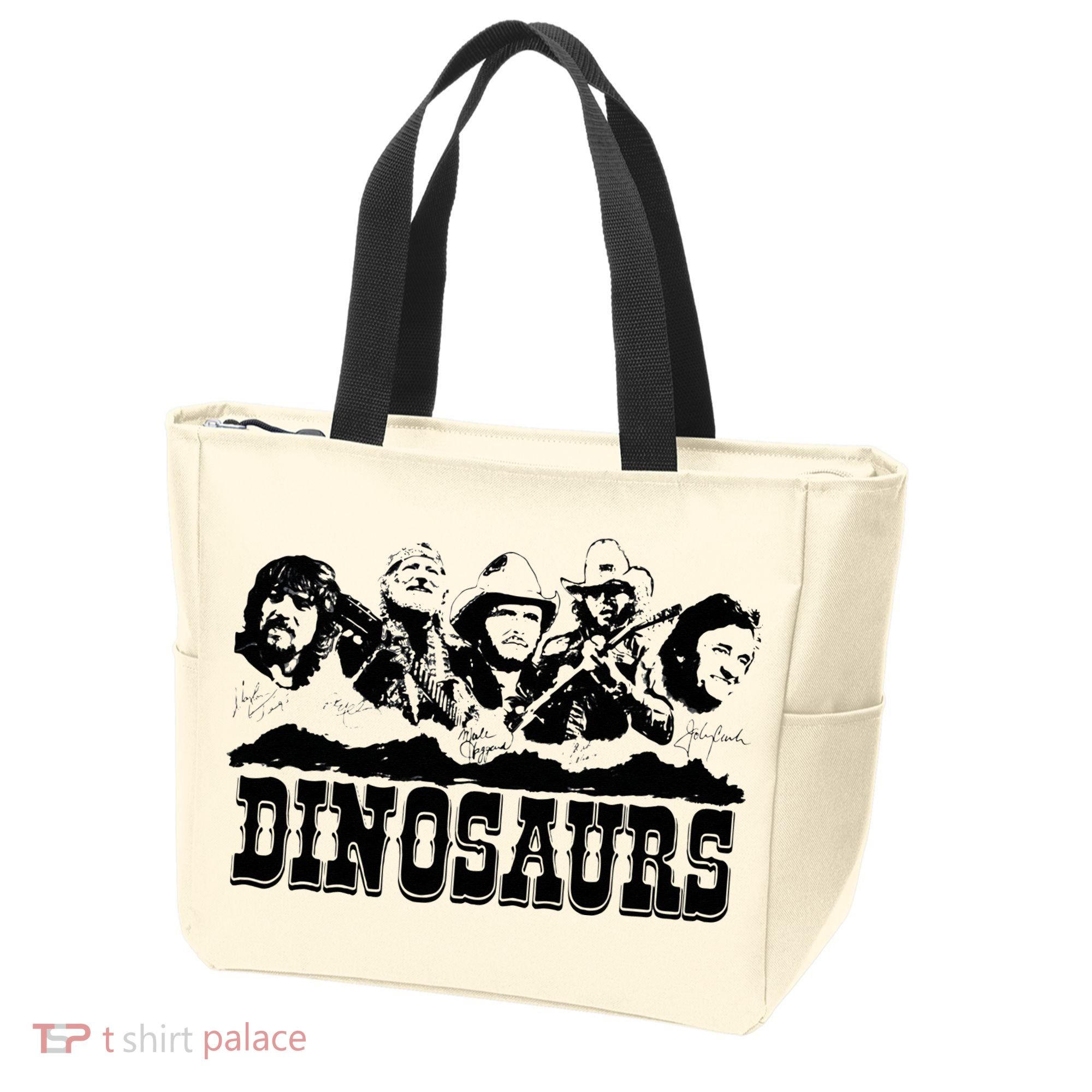 Western Country Music Legends Dinosaurs Tote Bag