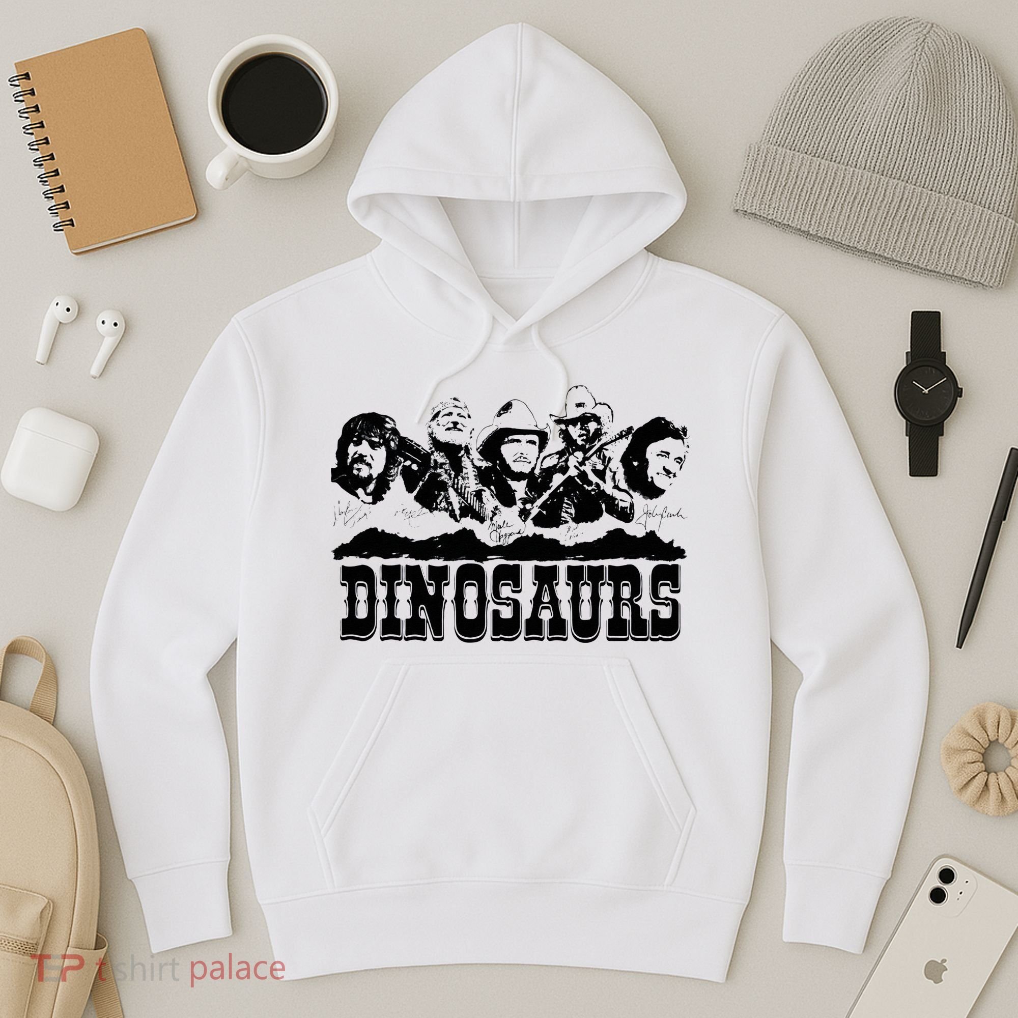 Western Country Music Legends Dinosaurs Hoodie