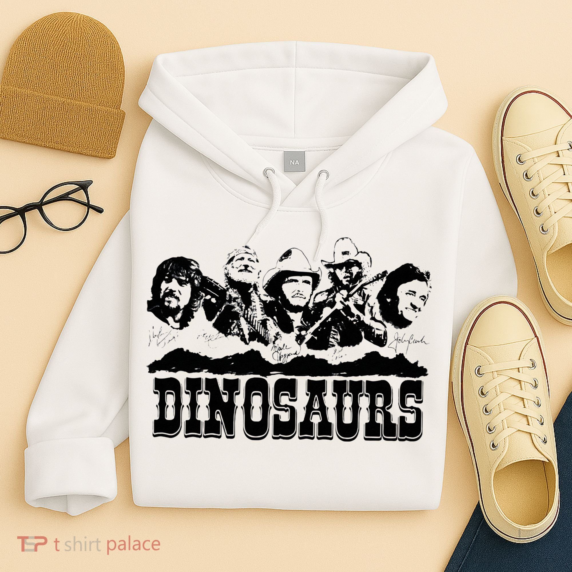 Western Country Music Legends Dinosaurs Hoodie