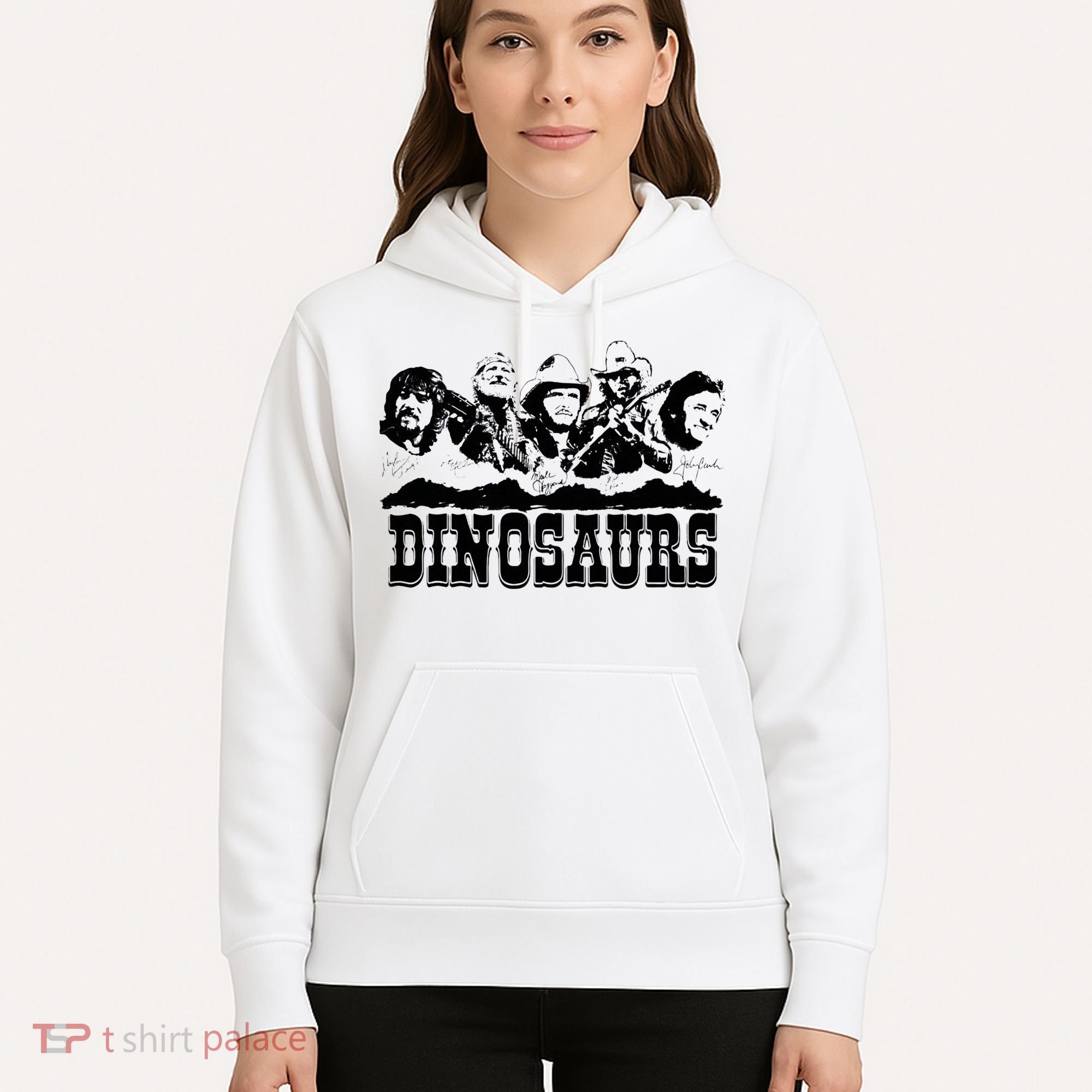 Western Country Music Legends Dinosaurs Hoodie