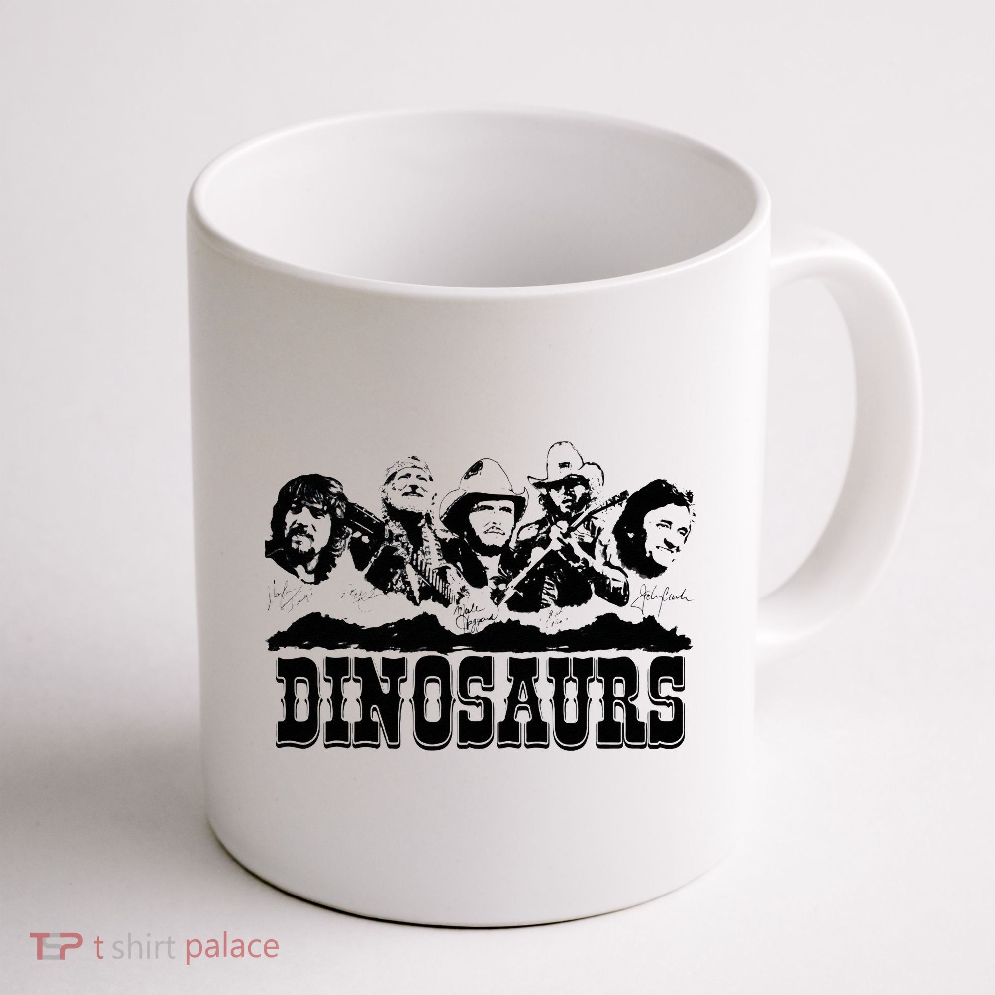 Western Country Music Legends Dinosaurs Coffee Mug