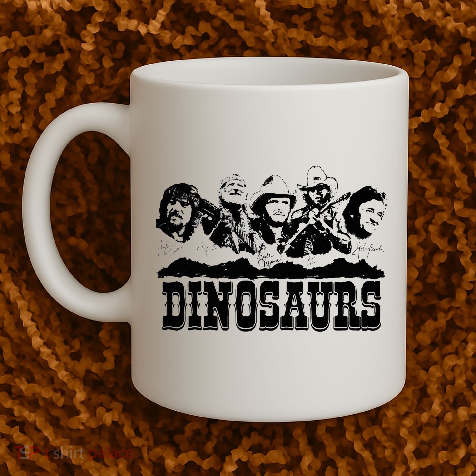 Western Country Music Legends Dinosaurs Coffee Mug