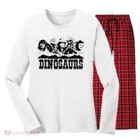Western Country Music Legends Dinosaurs Women's Long Sleeve Flannel Pajama Set  thumb 0