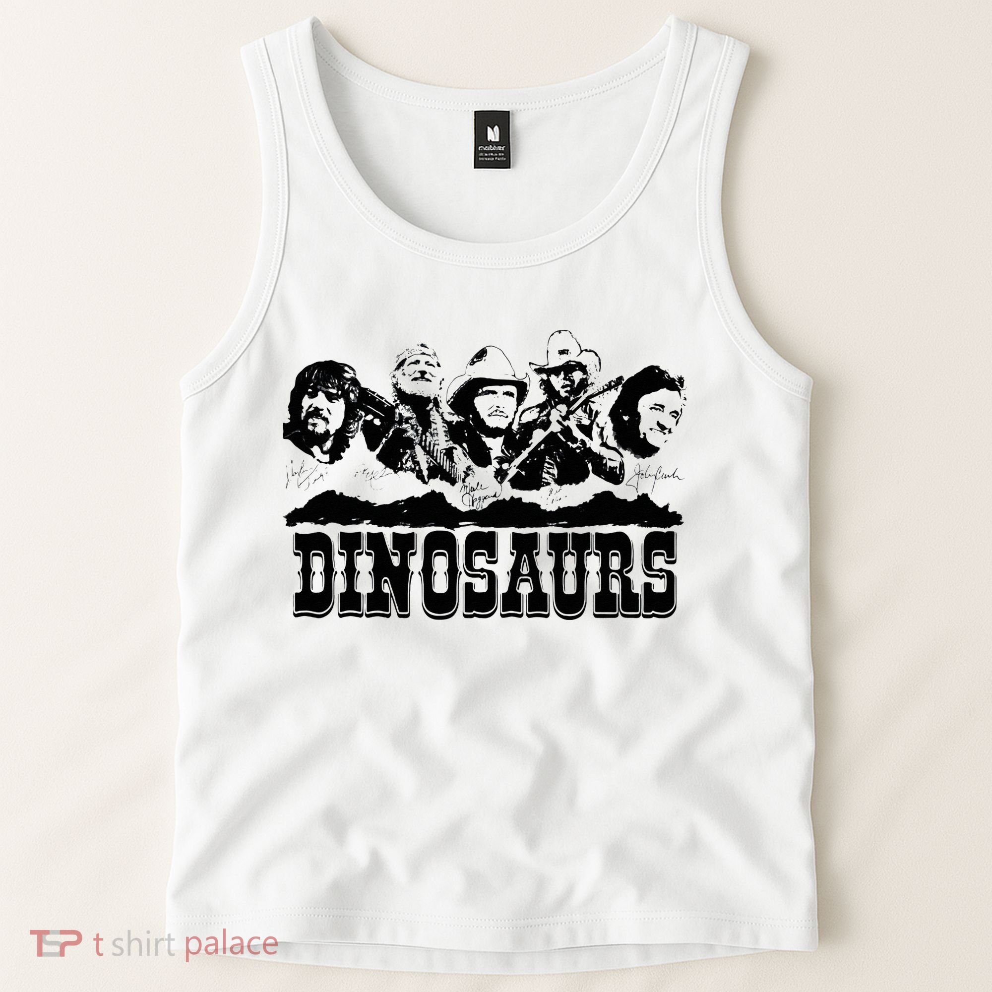 Western Country Music Legends Dinosaurs Tank Top