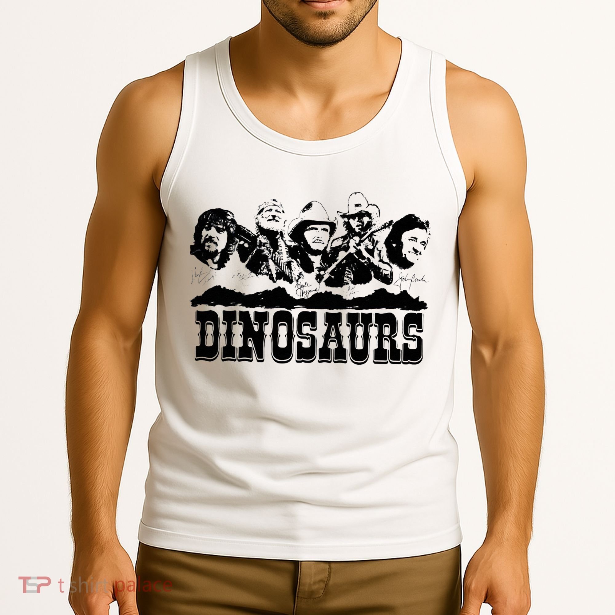 Western Country Music Legends Dinosaurs Tank Top
