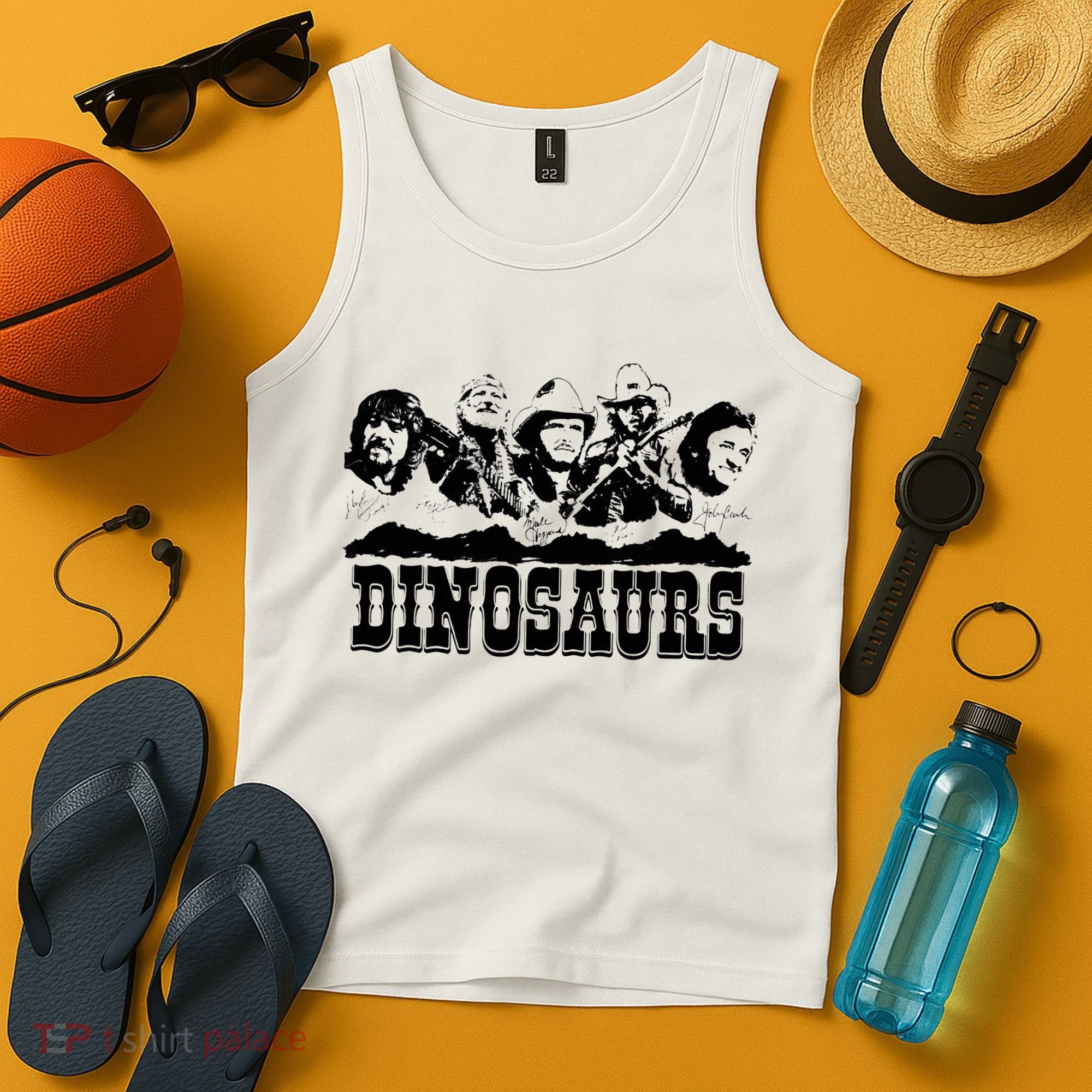 Western Country Music Legends Dinosaurs Tank Top