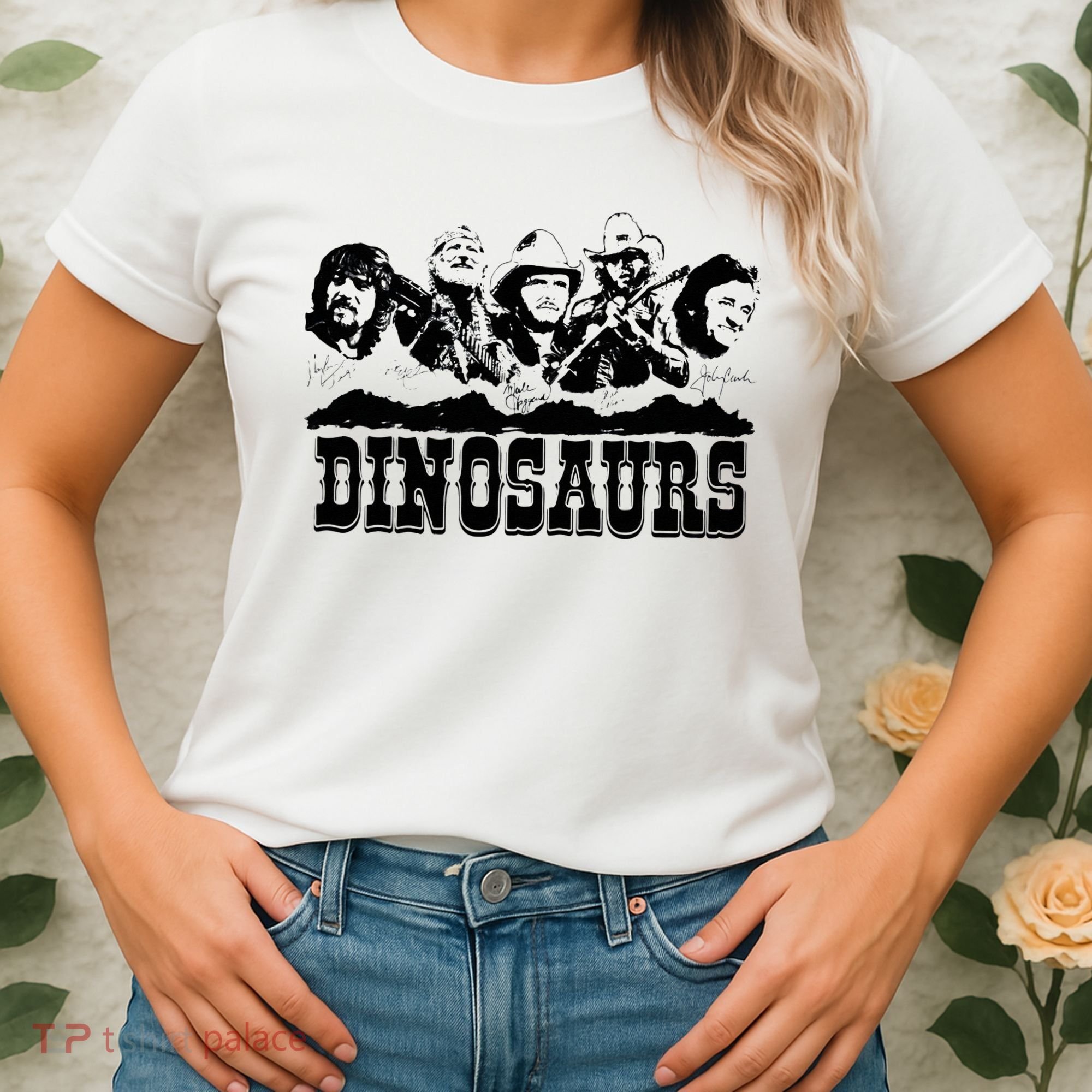 Western Country Music Legends Dinosaurs Women's T-Shirt