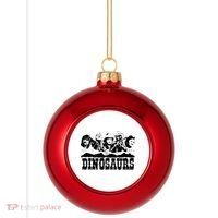 Western Country Music Legends Dinosaurs Plastic Christmas Ball Ornament thumb 0