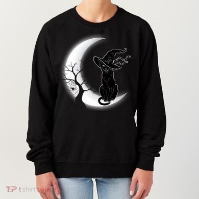 Witch Cat Moon Halloween Women's Sweatshirt