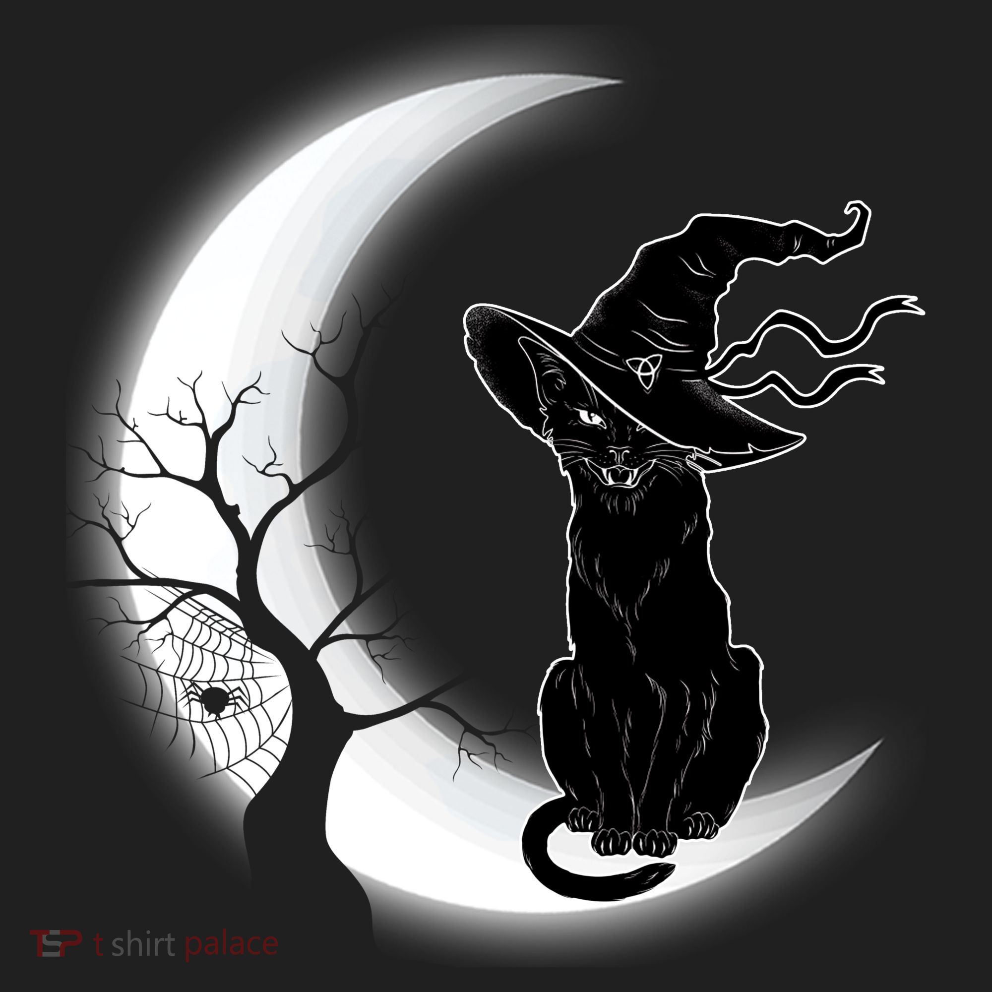 Witch Cat Moon Halloween Women's Sweatshirt