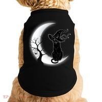 Witch Cat Moon Halloween Doggie Tank thumb 0