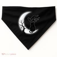 Witch Cat Moon Halloween USA-Made Doggie Bandana thumb 0