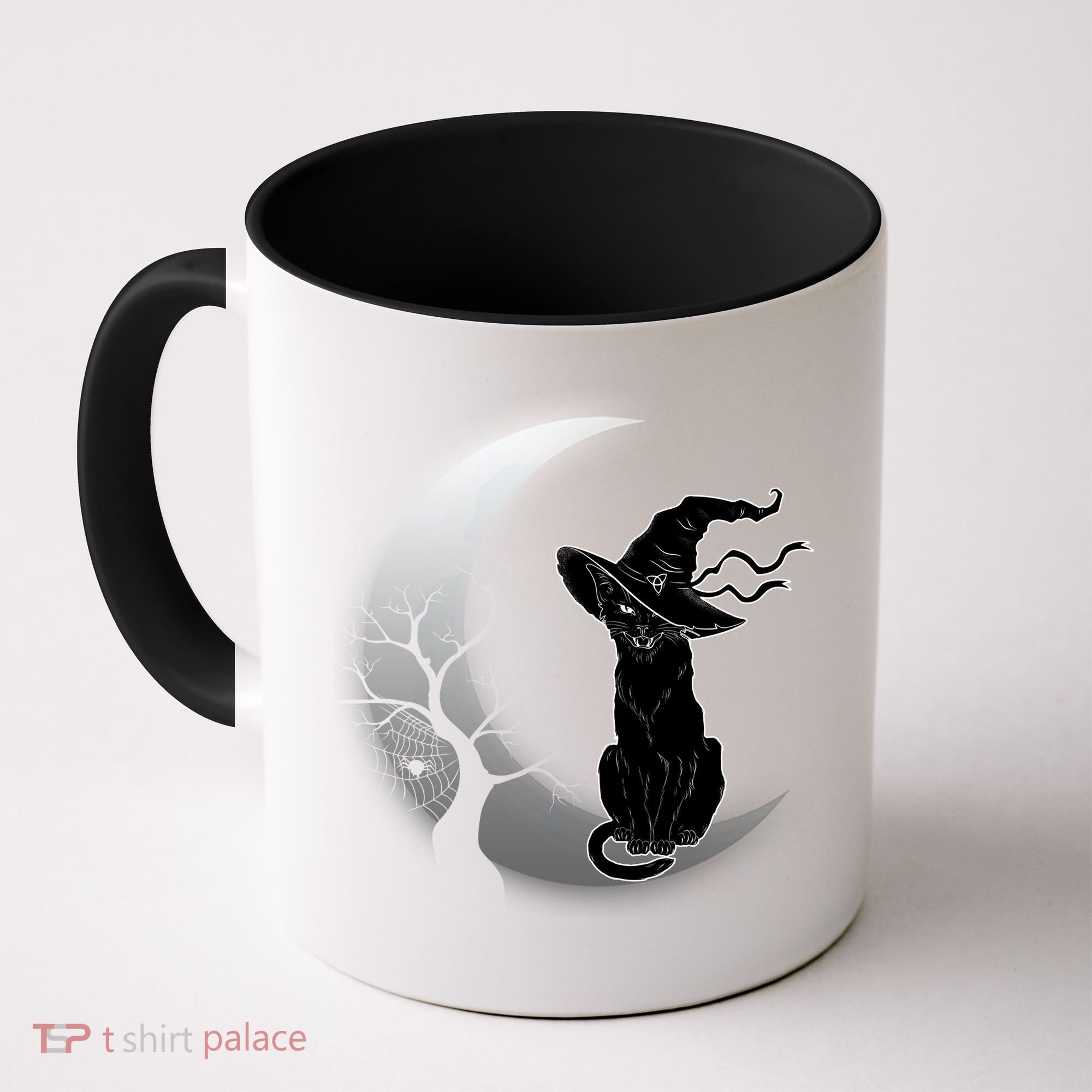 Witch Cat Moon Halloween Coffee Mug