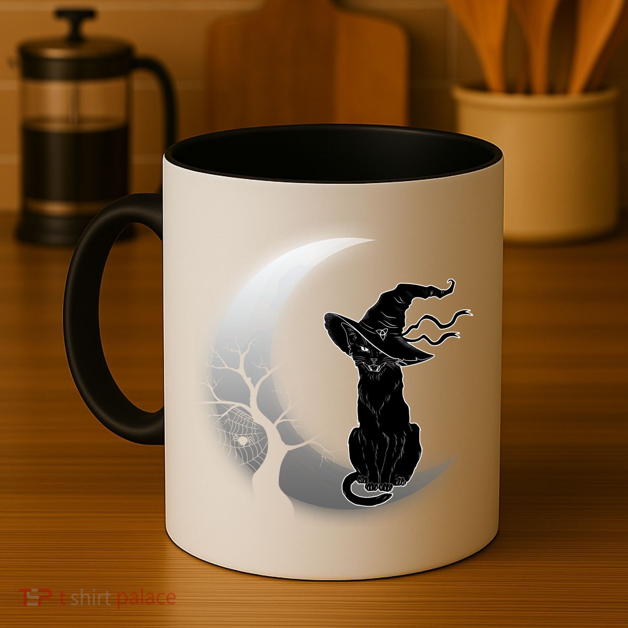 Witch Cat Moon Halloween Coffee Mug