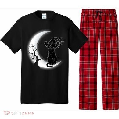 Witch Cat Moon Halloween Pajama Set