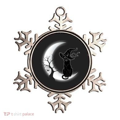 Witch Cat Moon Halloween Ornament