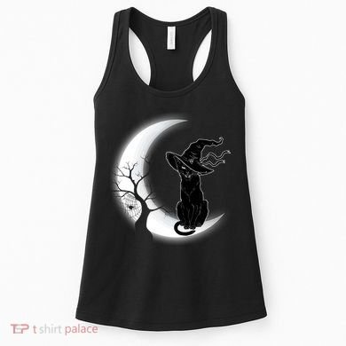 Witch Cat Moon Halloween Women's Tank Top