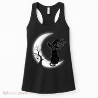 Witch Cat Moon Halloween Women's Tank Top thumb 0