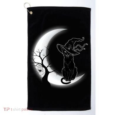 Witch Cat Moon Halloween Golf Towel