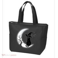 Witch Cat Moon Halloween Tote Bag thumb 3