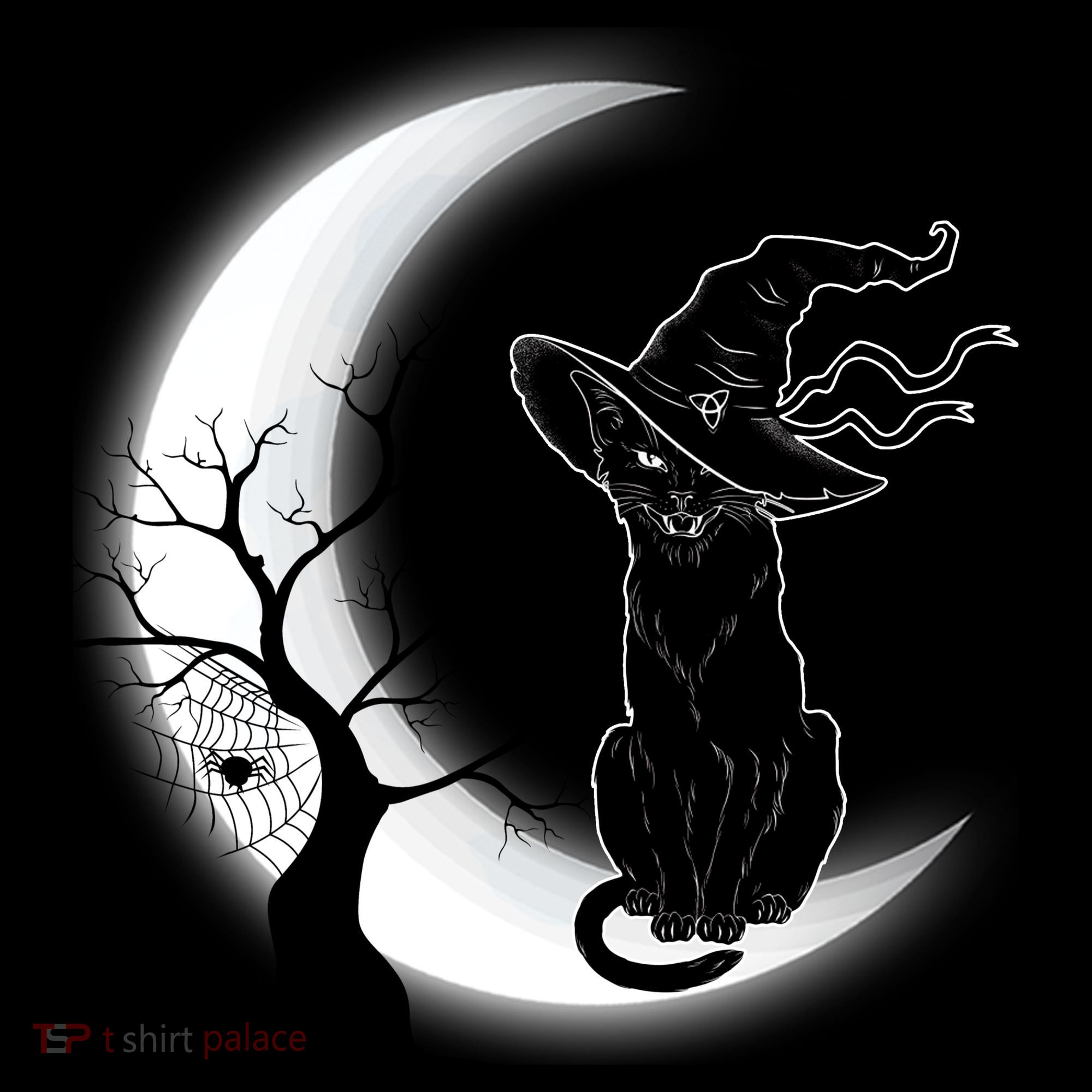 Witch Cat Moon Halloween Tote Bag