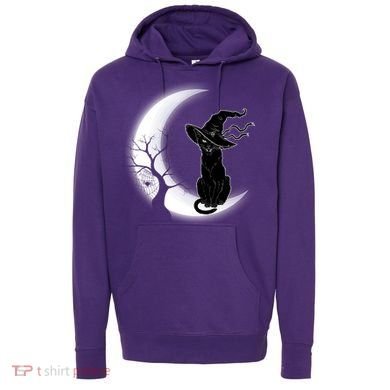 Witch Cat Moon Halloween Hoodie