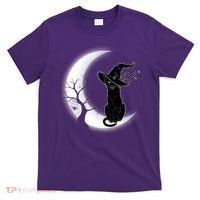 Witch Cat Moon Halloween T-Shirt thumb 0