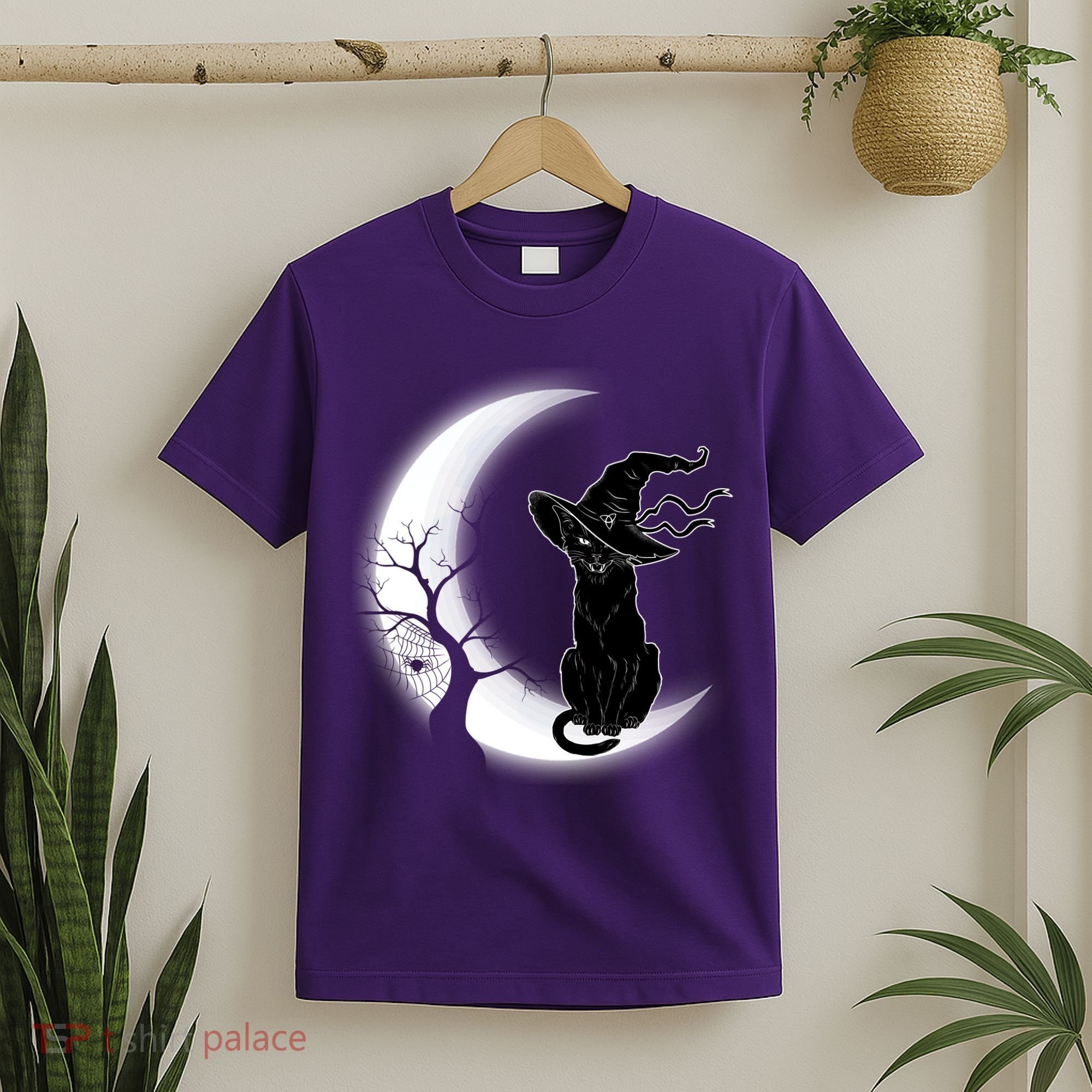 Witch Cat Moon Halloween T-Shirt