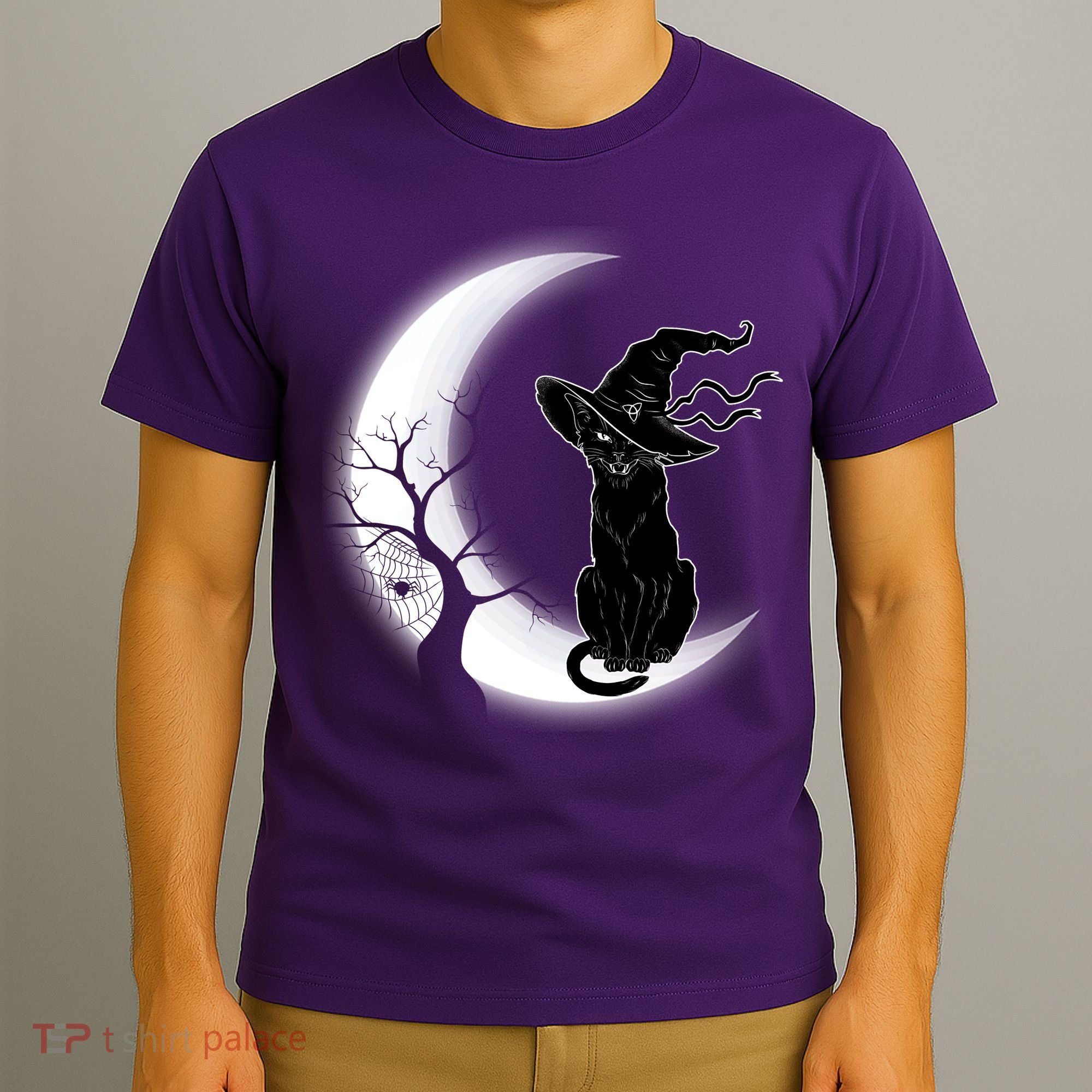 Witch Cat Moon Halloween T-Shirt