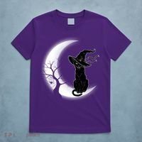 Witch Cat Moon Halloween T-Shirt thumb 5