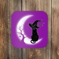 Witch Cat Moon Halloween Coaster thumb 0