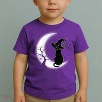 Witch Cat Moon Halloween Toddler T-Shirt thumb 2